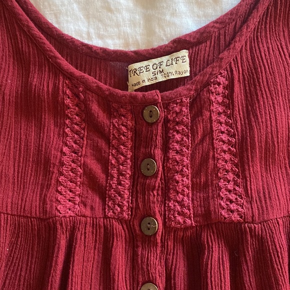 Red cropped boho tank - Picture 3 of 5